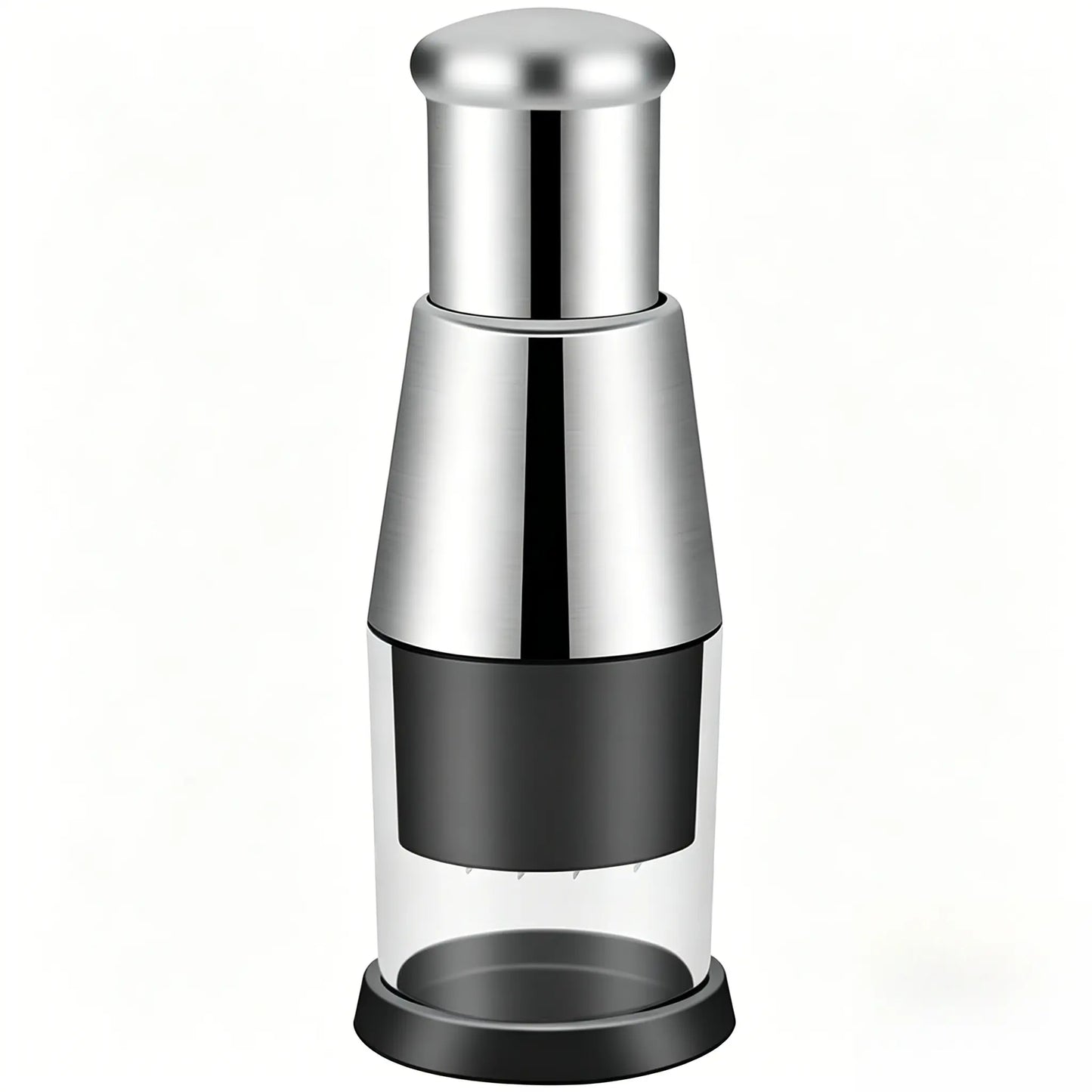 Multifunctional Stainless Steel Garlic Chopper, Onion Press, Manual Vegetable Chopper, Easy Clean, Silver