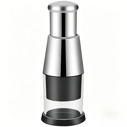Multifunctional Stainless Steel Garlic Chopper, Onion Press, Manual Vegetable Chopper, Easy Clean, Silver