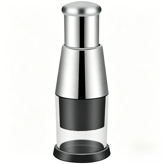 Multifunctional Stainless Steel Garlic Chopper, Onion Press, Manual Vegetable Chopper, Easy Clean, Silver